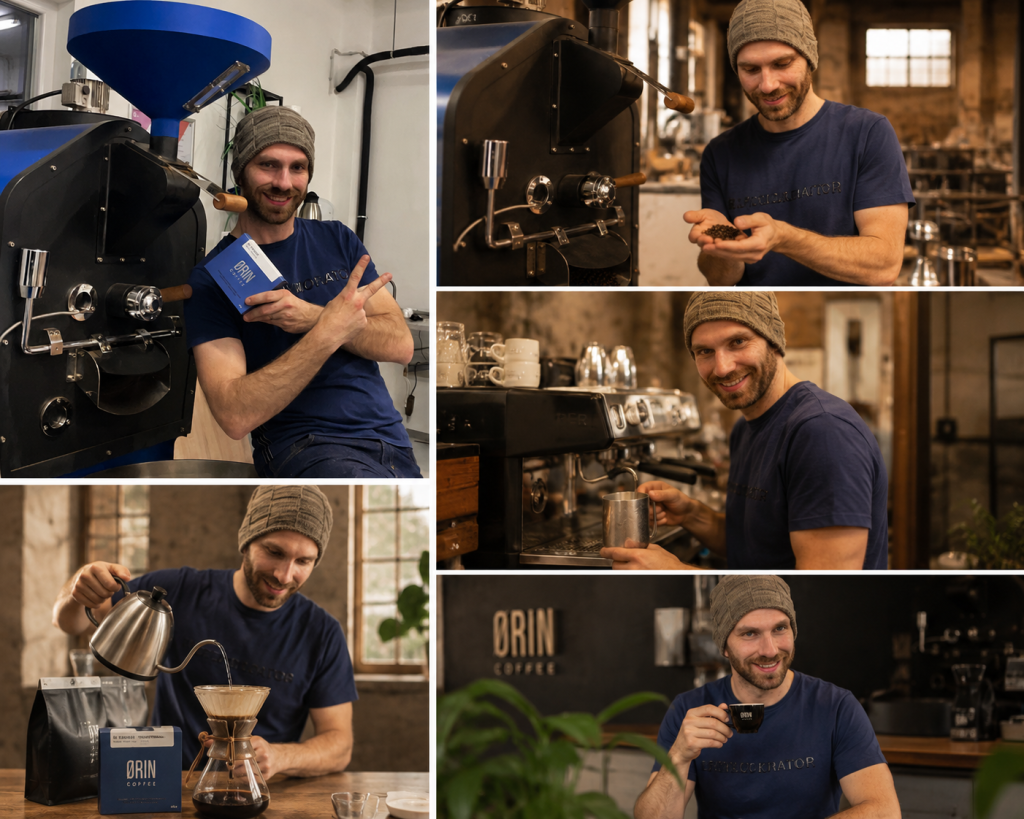 demonstration of different coffee courses at the Orin coffee roastery